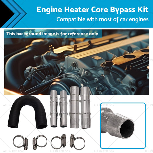 Car Engine Heater Core Bypass Kit 5 or 8in 3 or 4in Hose Fitting Aluminum For Most-0