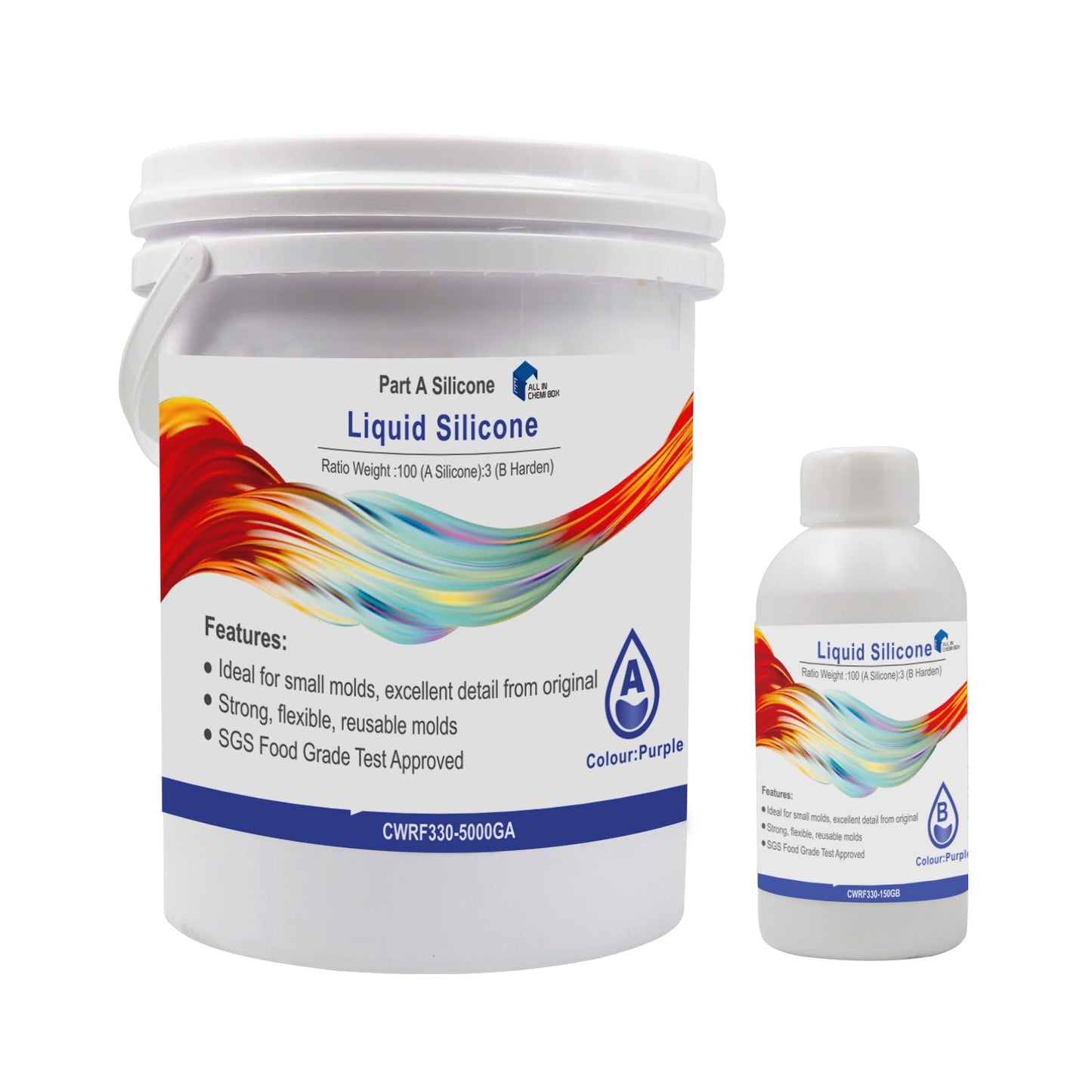 SH25 Liquid Silicone Rubber Mould Making Kit 100:3 Mix - 1Kg 5Kg 10Kg Purple-5