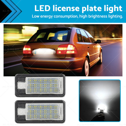 Suitable For Audi A3 A4 S4 B6 B7 LED License Number Plate Light Error Free Units-0