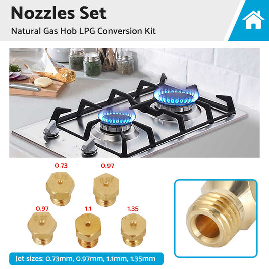 5PCS Burner Gas Natural Gas Hob LPG Conversion Kit Jets Nozzles Injectors Set-0