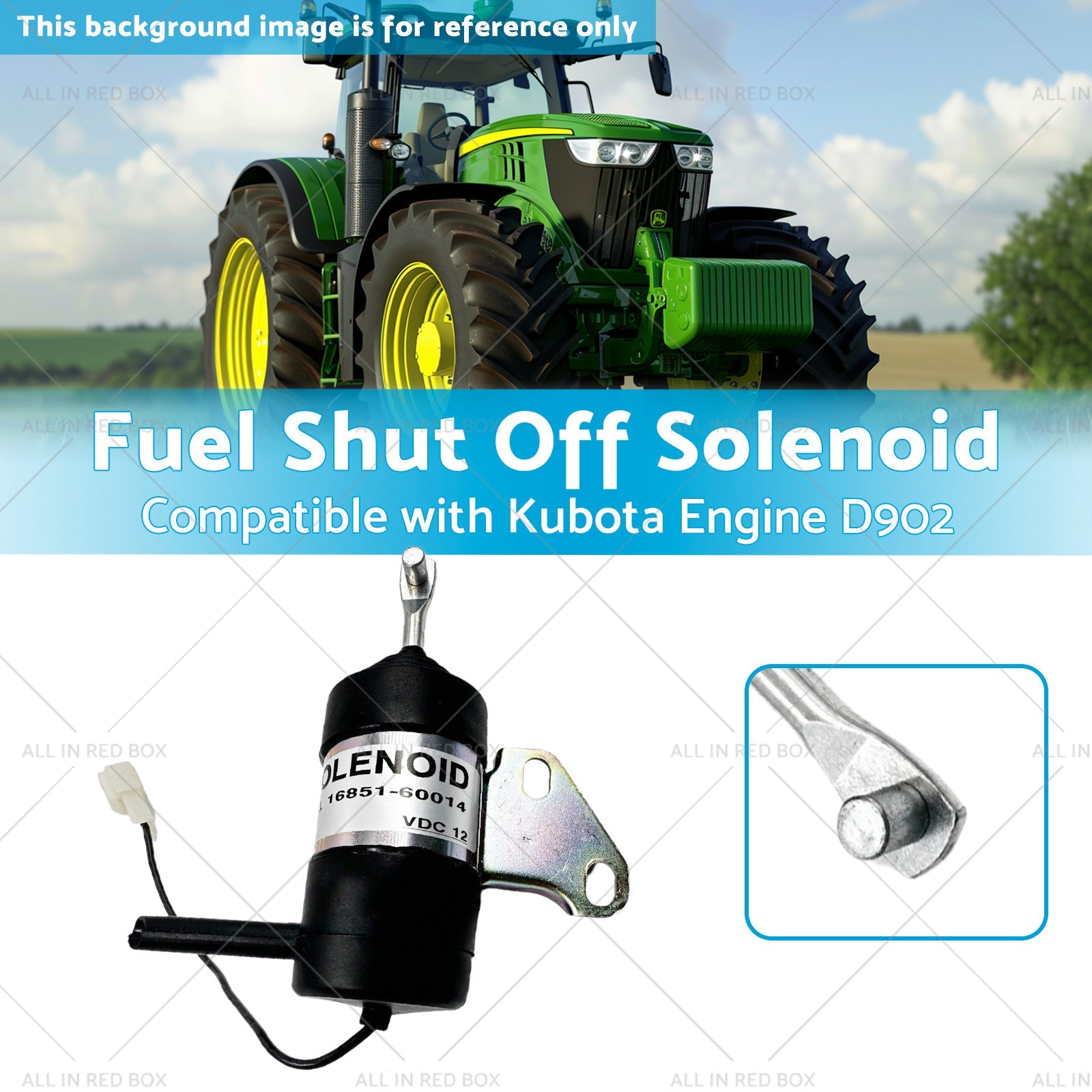 Fuel Shut Off Solenoid Suitable for Kubota D902 BX2230D 16851-60014 052600-453-2