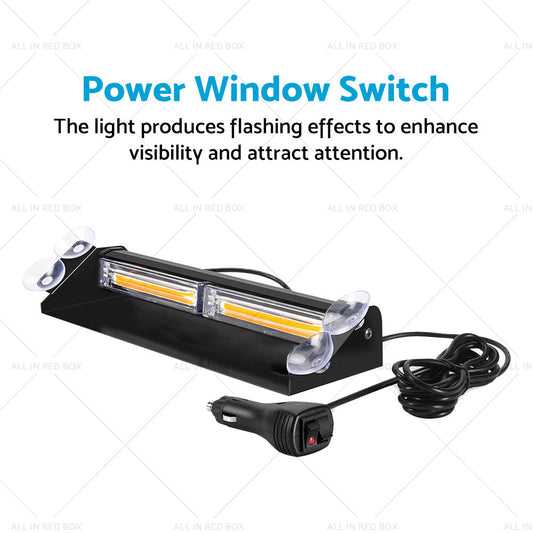 Amber Bar LED Flashing Beacon Strobe Warning Light Car Truck For Windshield Dash-1