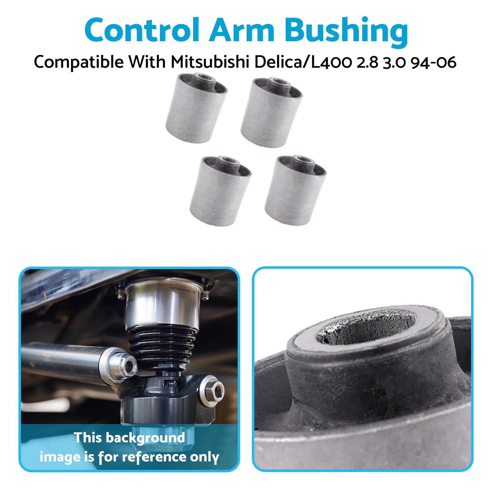 Suspension Bushings Rubber Suitable For Mitsubishi Delica Space Gear 2.8 3.0 Trailing Arm Bush Kit Rear-3