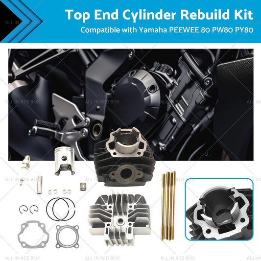 Top End Cylinder Rebuild Kit Bore Barrel Piston For Yamaha PEEWEE 80 PW80 PY80-0