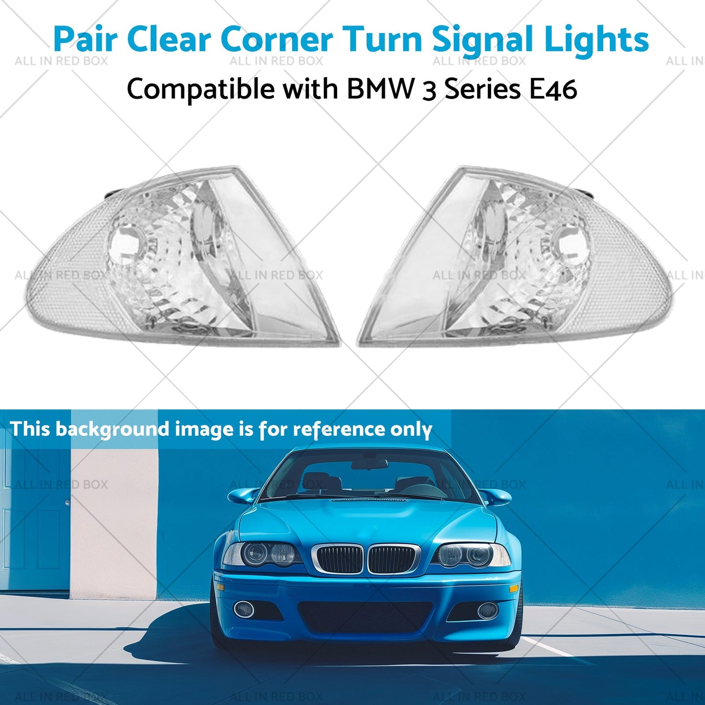 Pair Clear Corner Turn Signal Lights Suitable for BMW E46 98-01 3 Series-4