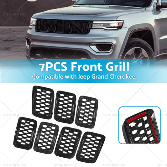 Front Grill Mesh Covers Inserts Suitable for Jeep Grand Cherokee 17-22  Black-1