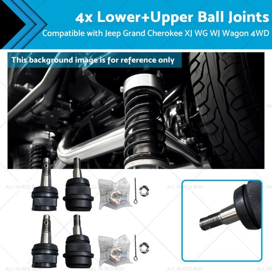 4x LowerUpper Ball Joints Suitable for Jeep Grand Cherokee XJ WG WJ Wagon 4WD-0