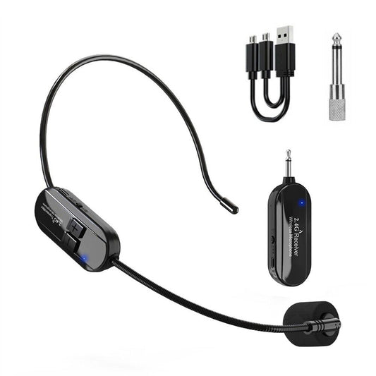 Pro Audio Equipment Wireless Microphone 2. 4G For Voice Teach Outdoor Headset Mic-0
