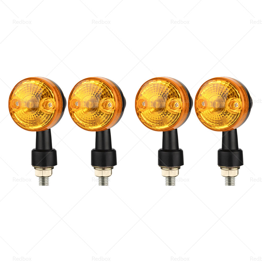 4 x Classic Motorcycle Indicators Blinkers Turn Signals Light Amber Universal-2
