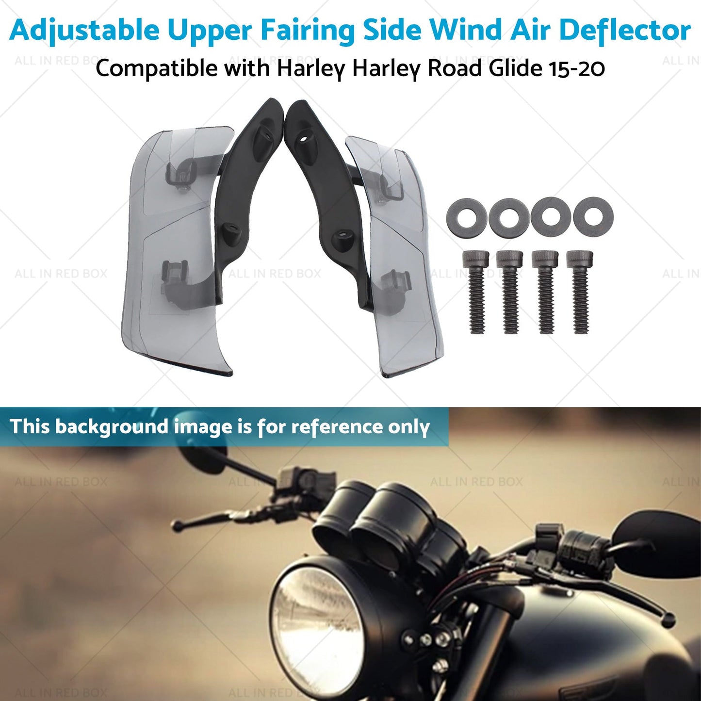 Adjustable Upper Fairing Side Wind Air Deflector Suitable For Harley Road Glide-4
