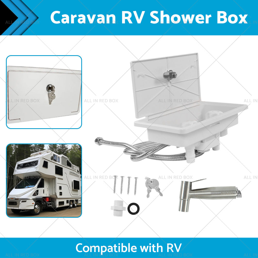 Caravan RV Shower Box Kit External with Lock Exterior Camper Trailer Boat Marine-1