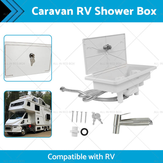 Caravan RV Shower Box Kit External with Lock Exterior Camper Trailer Boat Marine-1