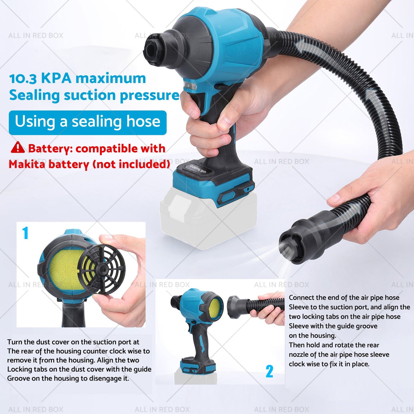For Makita 18V Battery Cordless Air Duster Dust Blower Inflator Vacuum Cleaner-4