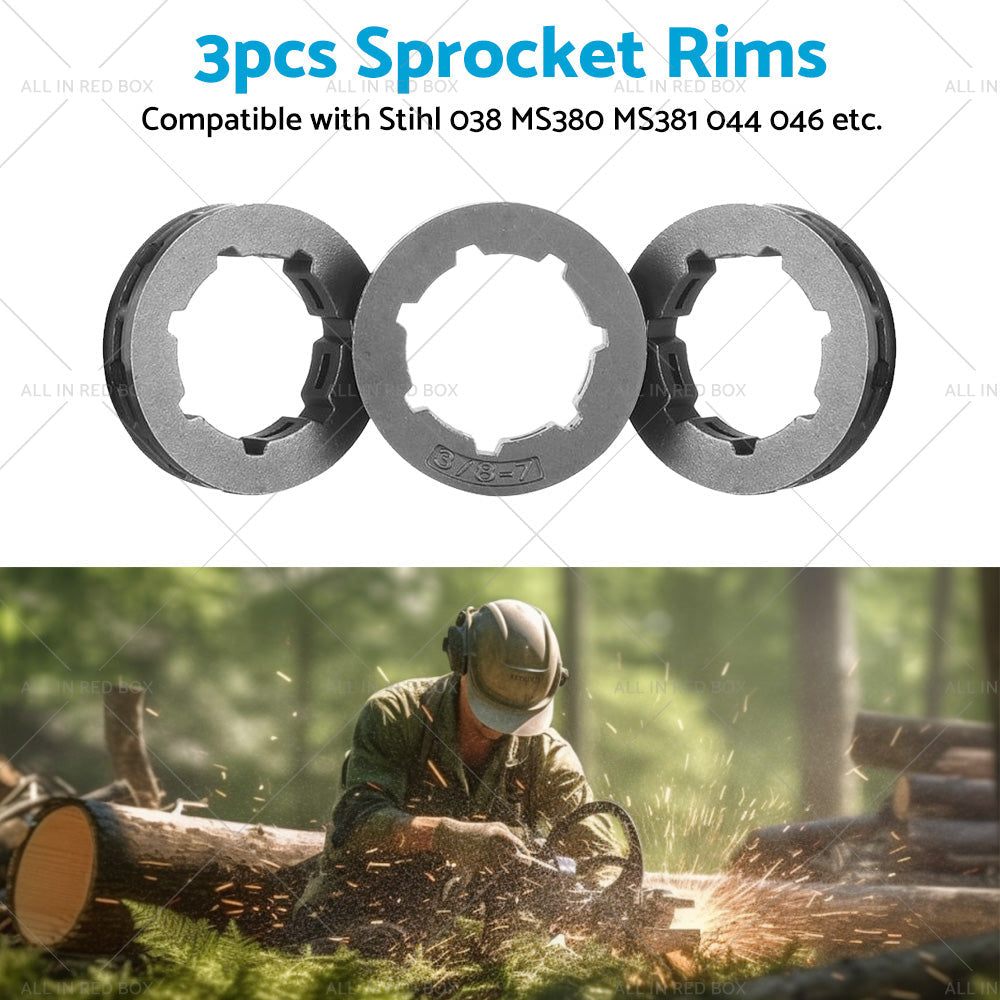 3PCS 3 8inch 7T Sprocket Rim Suitable for STIHL 044 046 066 MS440 MS441 MS460 MS660-2