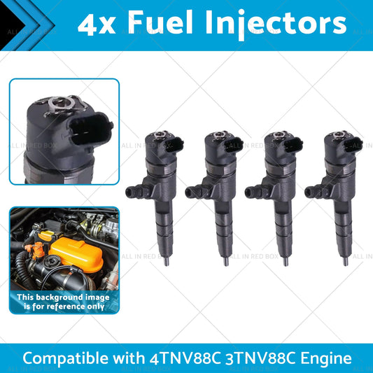 4x Fuel Injectors Suitable for 4TNV88C 3TNV88C Engine 129A00-53100 0445110463-1