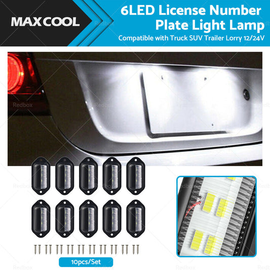 6LED License Number Plate Light Lamp Suitable For Truck SUV Trailer Lorry 12 24V-0