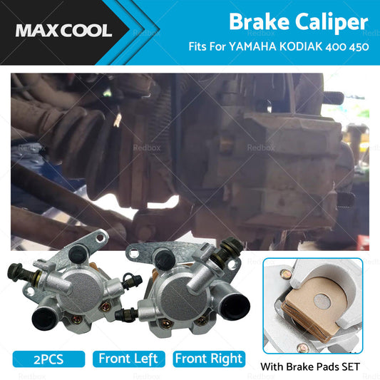 Front LeftRight BRAKE CALIPER with Brake Pads Set Fit For YAMAHA KODIAK 400 450-0