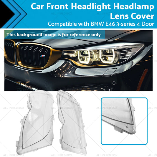 Car Front Headlight Headlamp Lens Cover Suitable for BMW 3-Series E46 4 Door-0