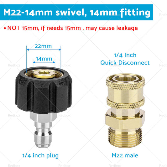 1Pair Pressure Washer Adapter 1 or 4 inch  Quick Connect Coupler Kit M22-14 Adapter-1