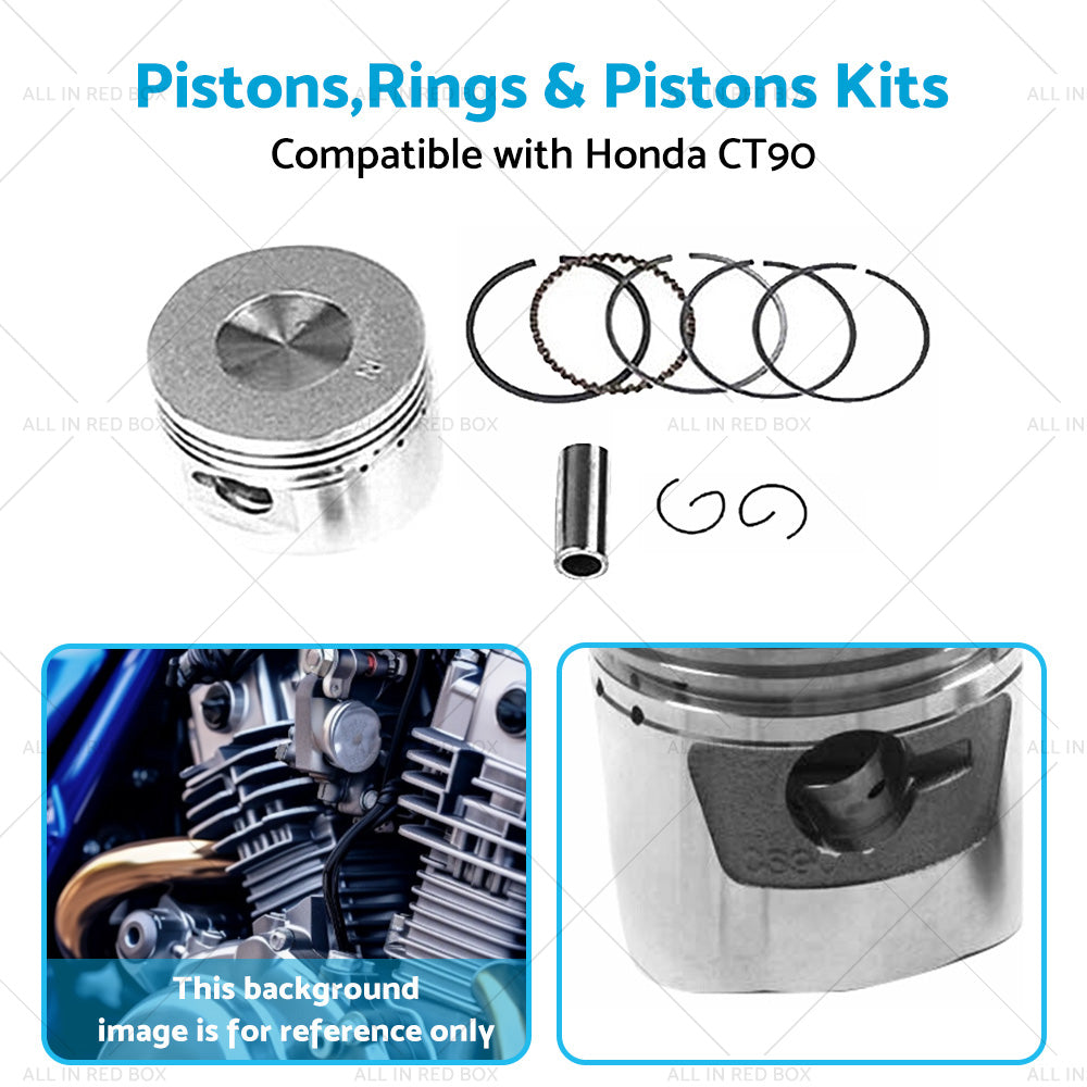 Suitable for Honda CT90 66-79 STD Piston Kit 47mm Rings Pin Clips-4