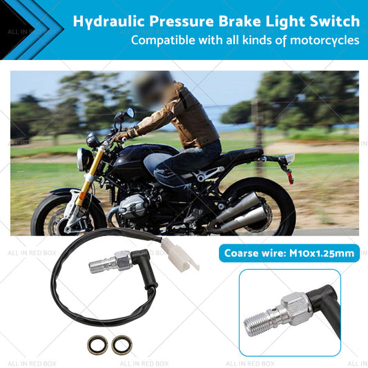 Universal Motorcycle Hydraulic Pressure Brake Light Switch M10x1. 25 Banjo Bolt-0