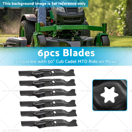 6pcs Blades Suitable 50inch Cub Cadet MTD Ride on Mower 742-04053 942-04053 B-1