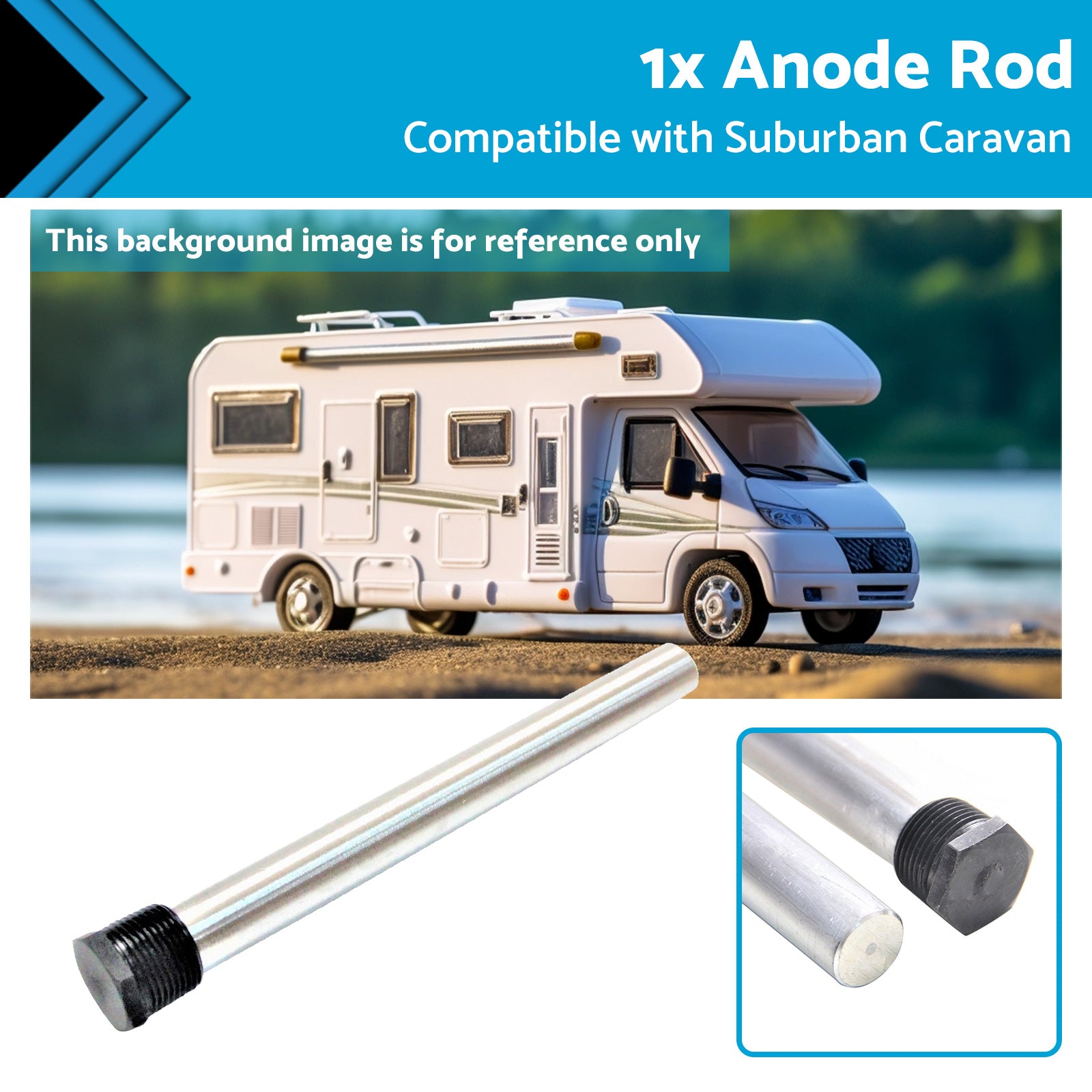 1x Anode Rod Suitable for Suburban Caravan Hot Water Service Anode SW6DA-4