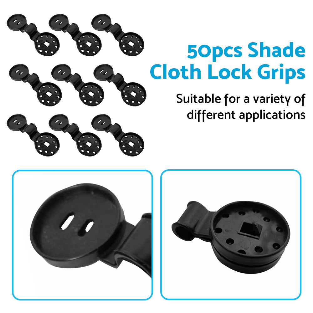 50PCS Shade Cloth Heavy Duty Lock Grip Reusable Windproof Awning Clamp Grip-3