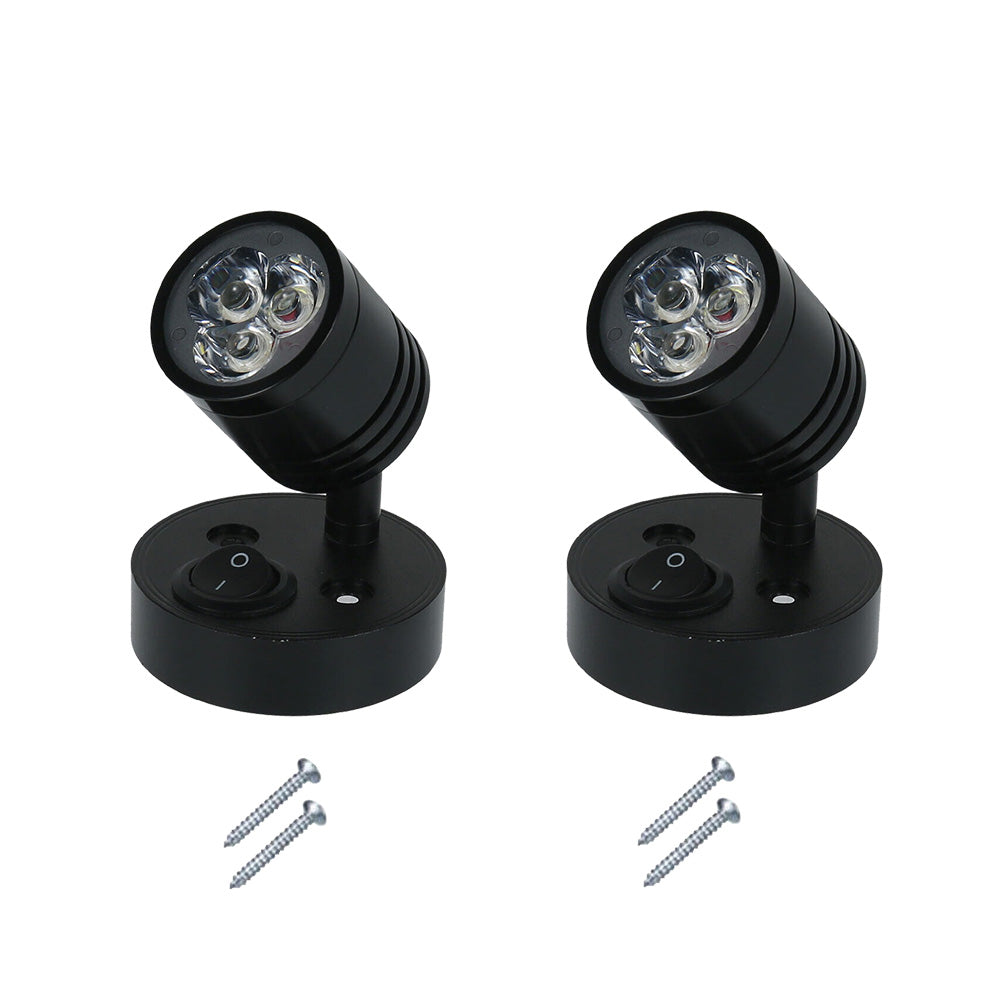 2x 12V LED Interior Spot Reading Light Wall Lamp with Switch Suitable For Caravan Camper-0