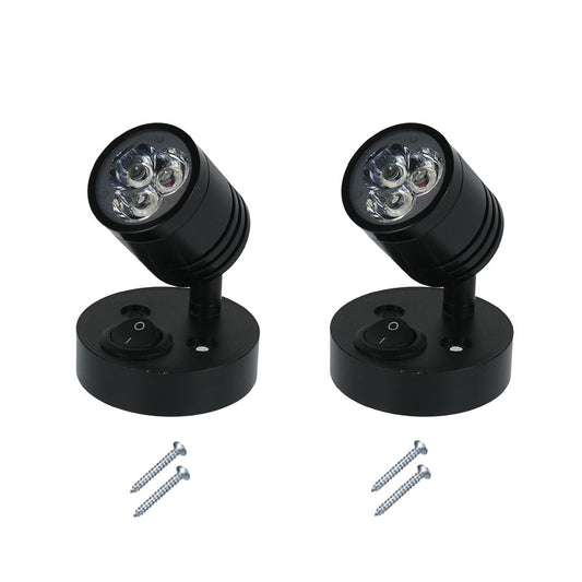 2x 12V LED Interior Spot Reading Light Wall Lamp with Switch Suitable For Caravan Camper-0
