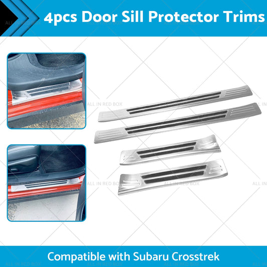 4x Suitable For Subaru Crosstrek 2023 Steel Door Sill Protector Trim Scuff Plate-1