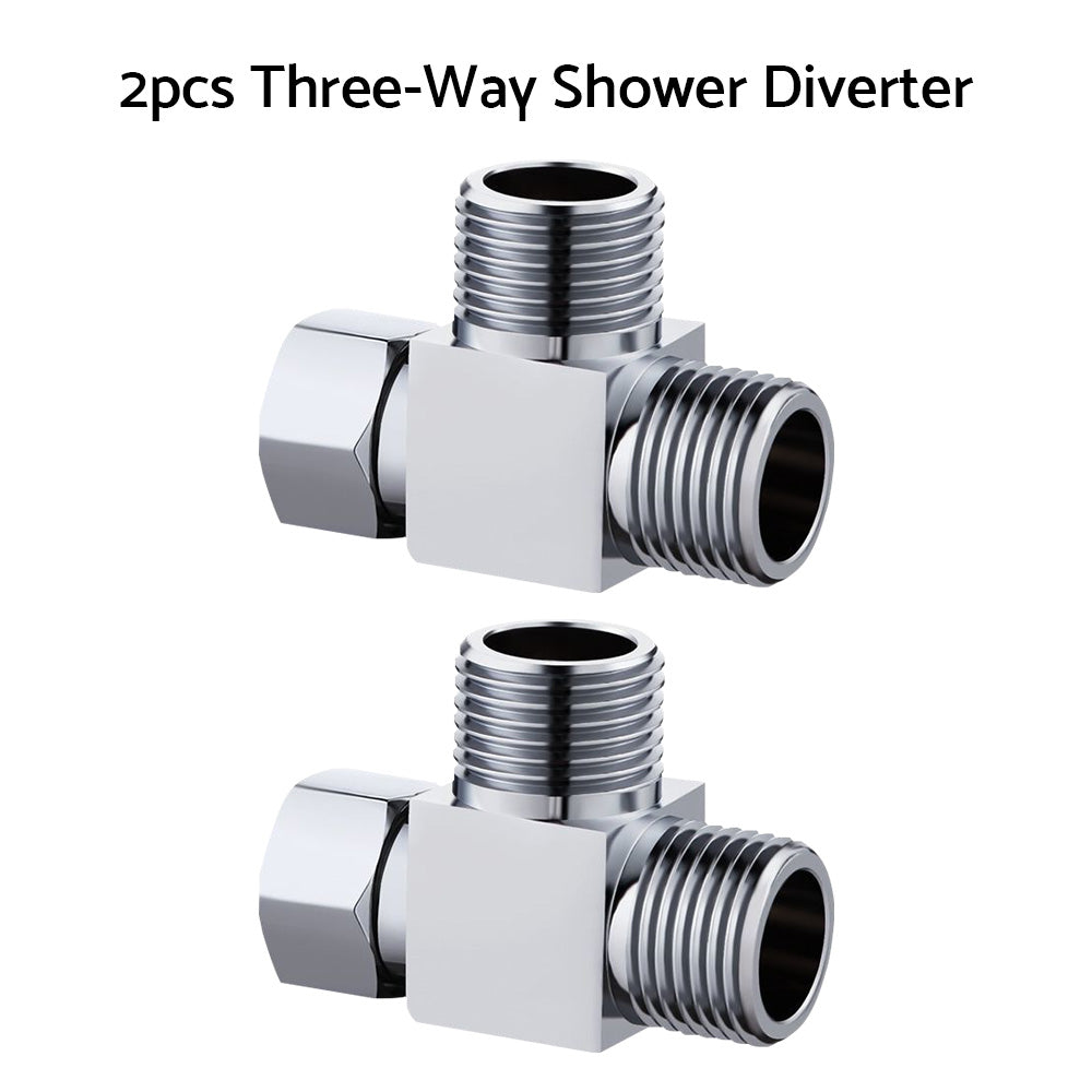 T Connector Toilet Bidet G1/2  3 Way Brass Chrome Diverter T Adapter AU-4