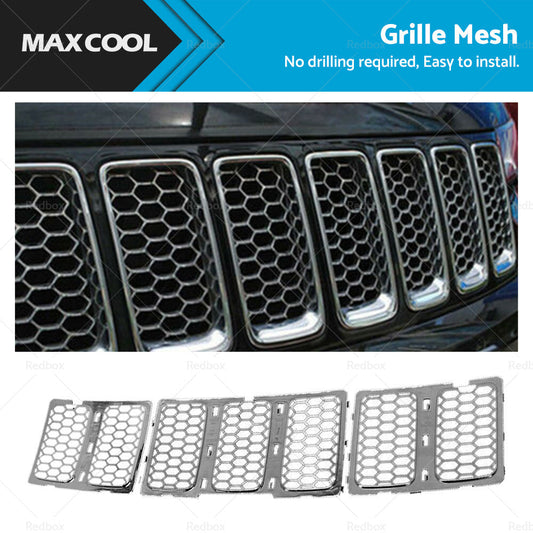 Front Grill Mesh Grille Insert Cover Kit Suitable For Jeep Grand Cherokee 14-16-0