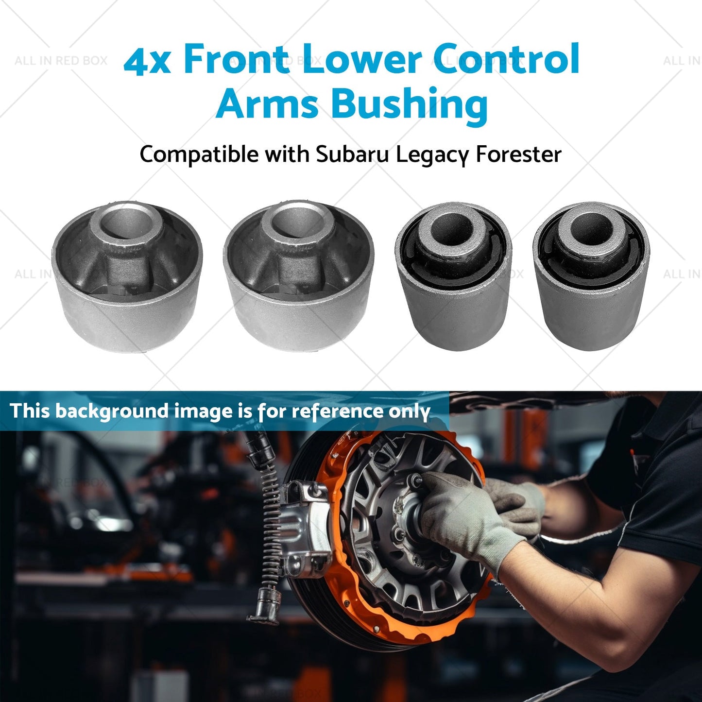 4PCS Front Lower Control Arms Bushing Suitable for Subaru Legacy Forester 03-17-4