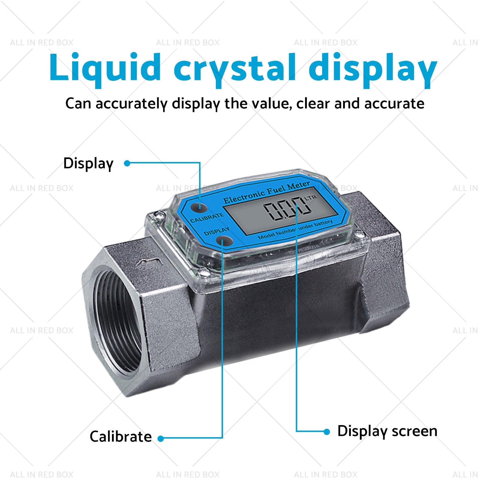1. 5 inch Turbine Digital Diesel Water Fuel Flow Meter Oval Gear Flow Gauge-2