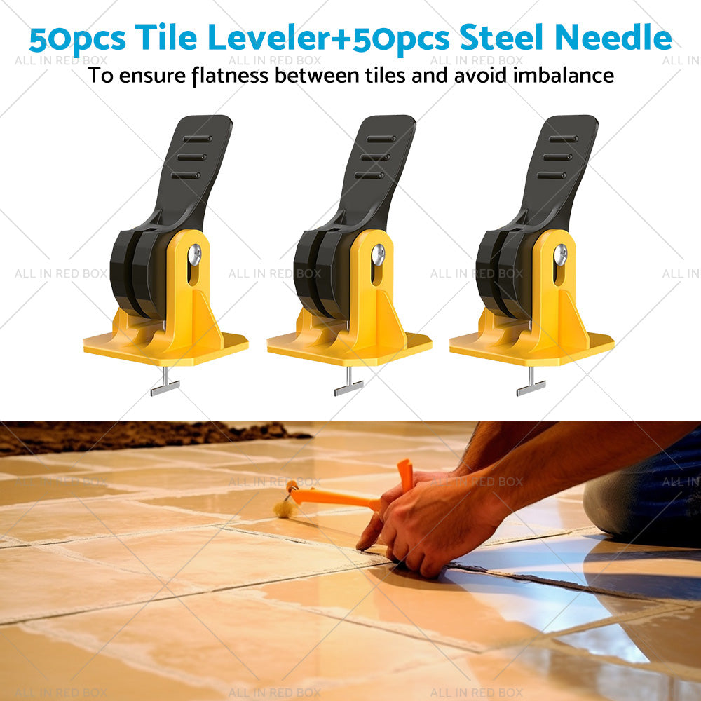 50PCS Tile Levelling Spacer Tiling Tool Leveling System Clips Floor Wall Wrench-2