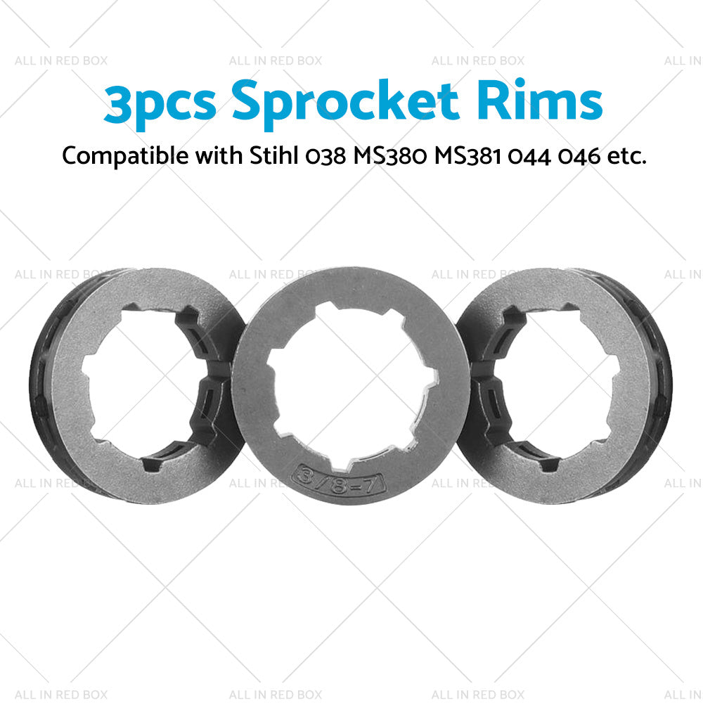 3PCS 3 8inch 7T Sprocket Rim Suitable for STIHL 044 046 066 MS440 MS441 MS460 MS660-4