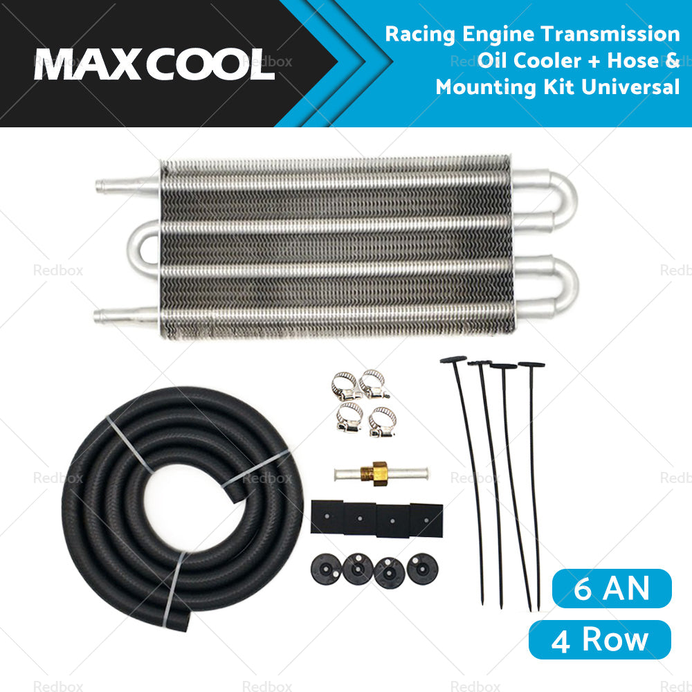 Universal 4 Row Transmission Oil Cooler Radiator Converter  Hose Mounting Kit-0