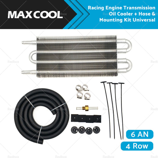 Universal 4 Row Transmission Oil Cooler Radiator Converter  Hose Mounting Kit-0