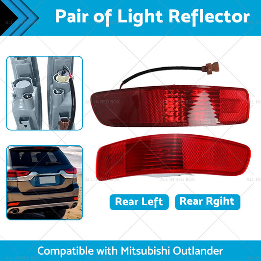 2pc Rear Bumper Bar Light Reflector Suitable for Mitsubishi Outlander 06-12 LR-1