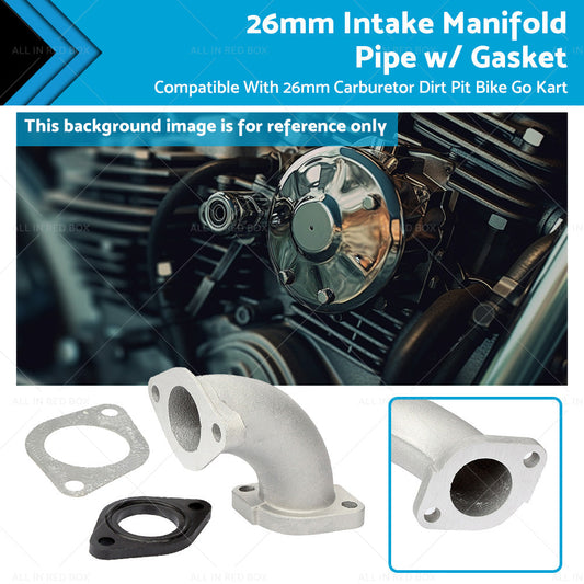26mm Intake Manifold Pipe w  Gasket For 26mm Carburetor Dirt Pit Bike Go Kart-0
