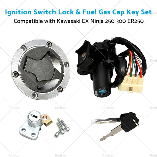 Ignition Switch Lock Gas Cap Lock Key Set Suitable For Kawasaki EX250 Ninja 250-1