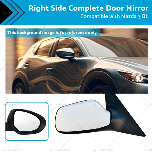 Right Door Mirror Suitable for Mazda 3 BL 2009-2013 NO Indicator White-0