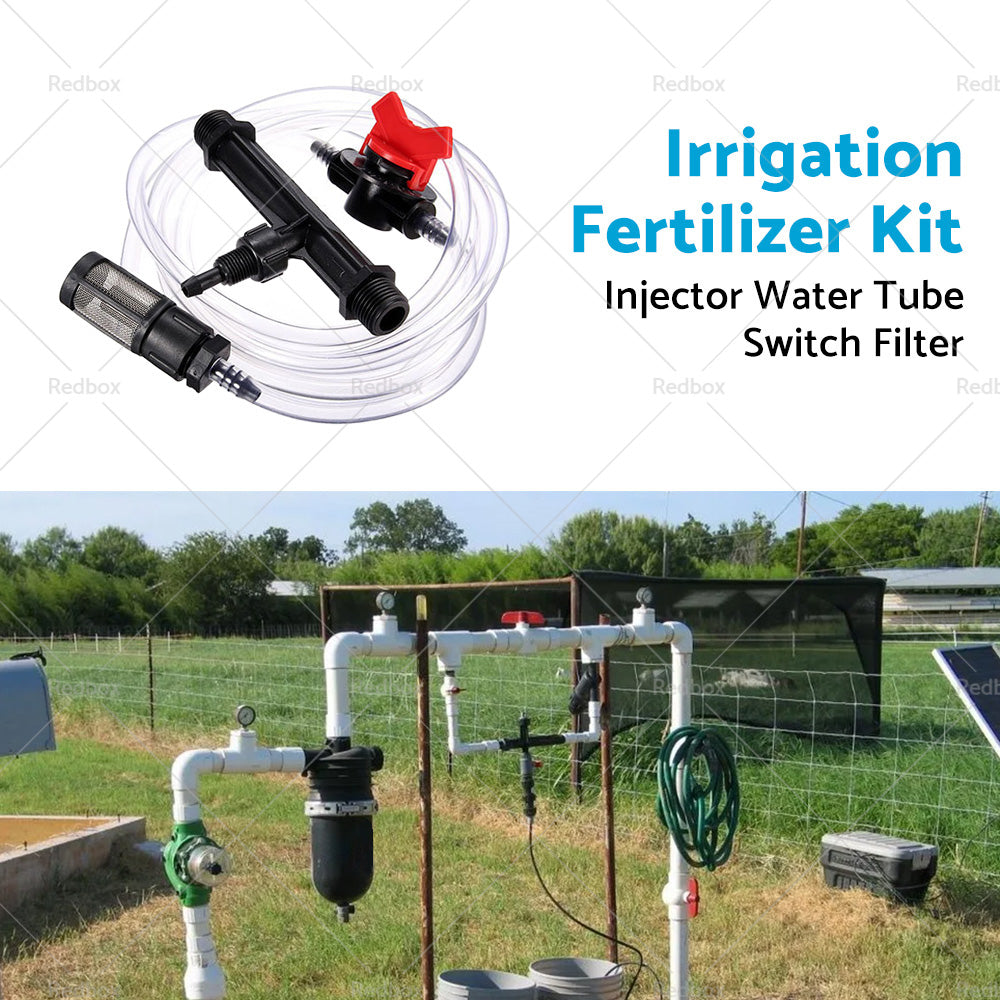1/2  3/4  Irrigation Venturi Fertilizer Kit Injector Water Tube Switch Filter-2