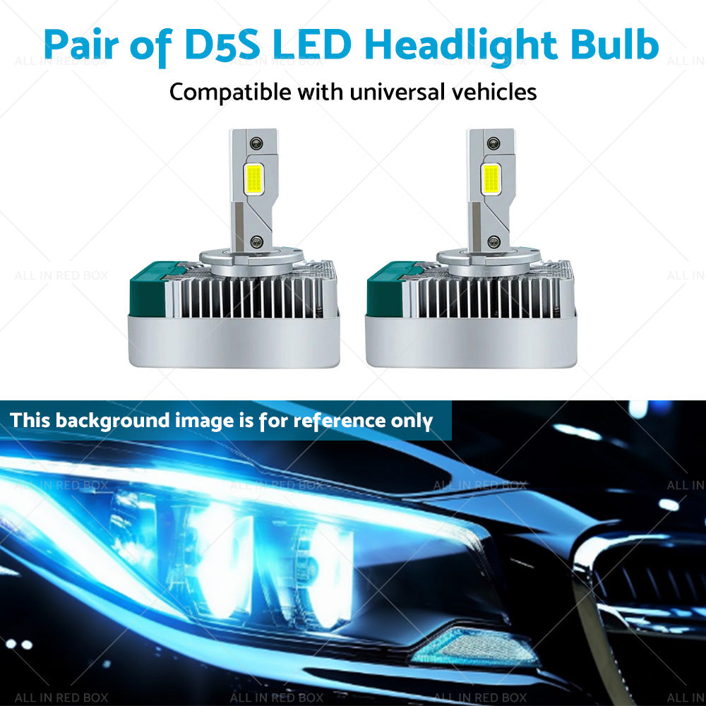 2pcs D5S LED Headlight Bulbs Conversion Kit Replace HID Xenon Lamps 6000K 90W-4