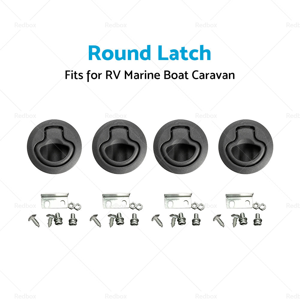 4x Round Flush Pull Slam Hatch Latch Door Lock Deck For RV Marine Boat Caravan-3