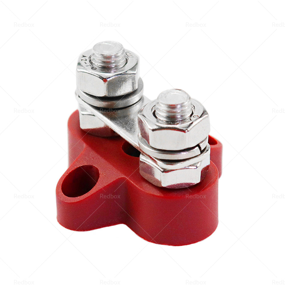 1x Bus Bar M8-M8 2 Post 12V-24V Terminal Blocks Positive Distribution 150A Red-2