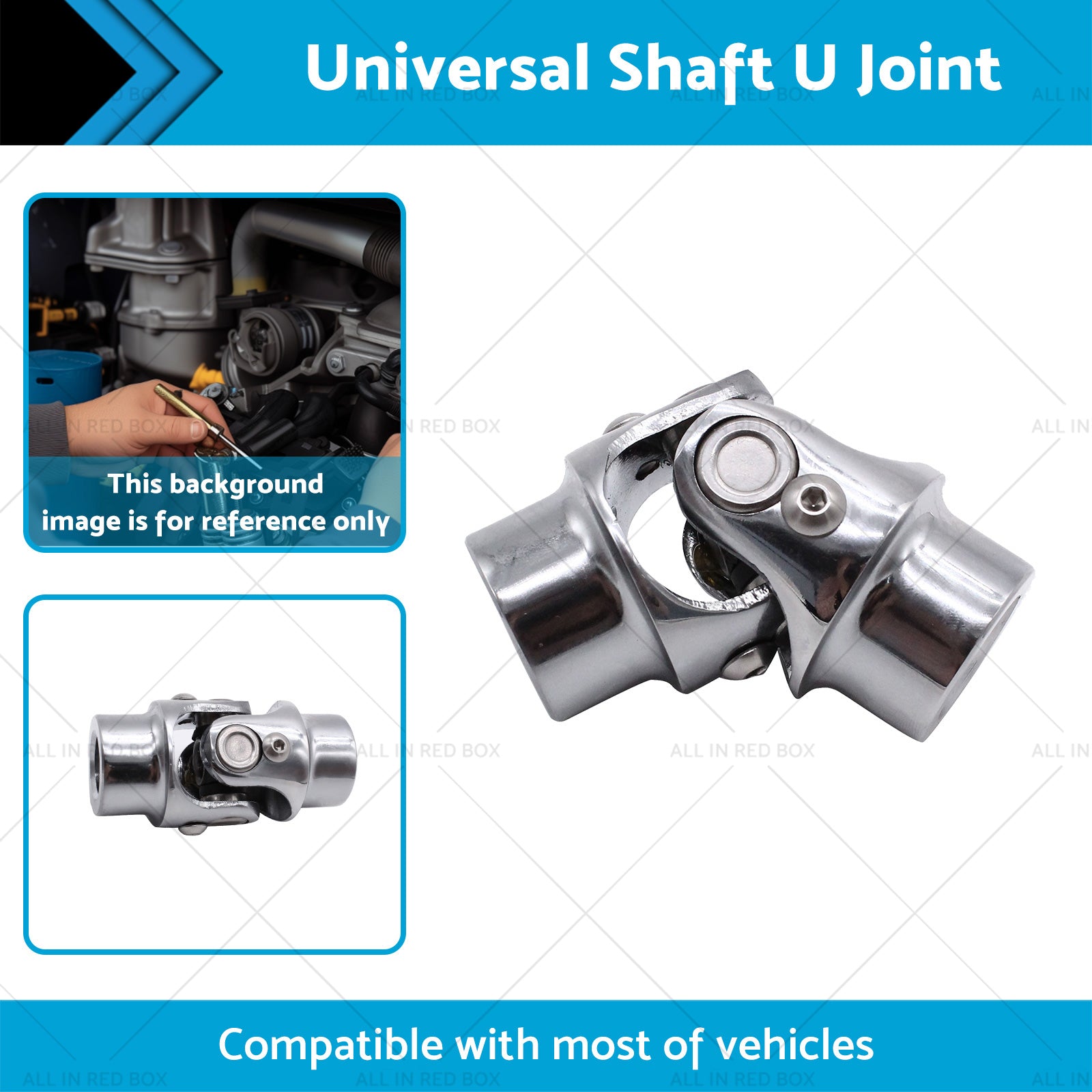 3 or 4 inch  Round x 3 or 4 inch  Round Stainless Steel Universal Single Steering Shaft U Joint-1