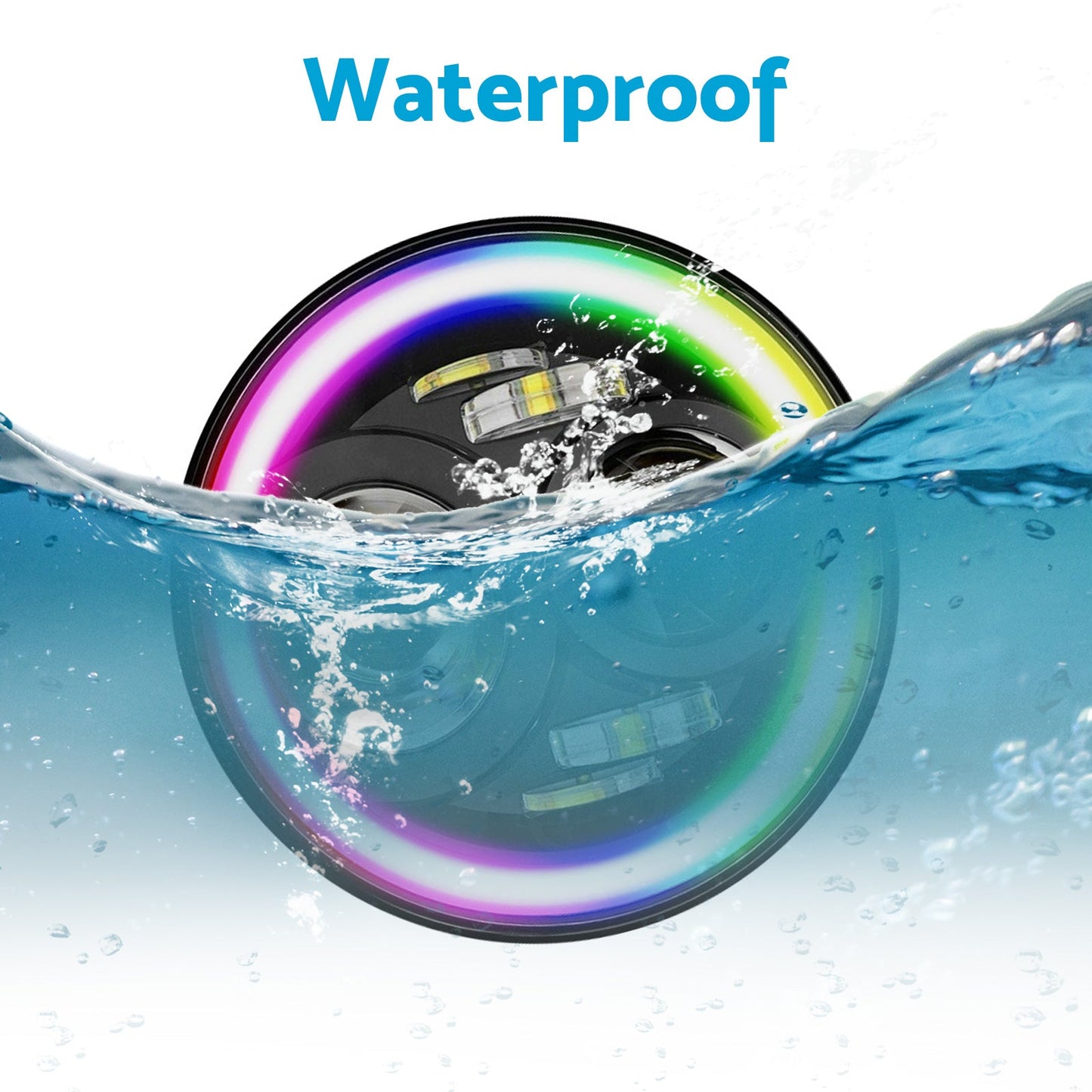 RGB Halo 7-Inch LED Projector Headlights Hi/Lo Beam DRL Suitable For Jeep GQ-4