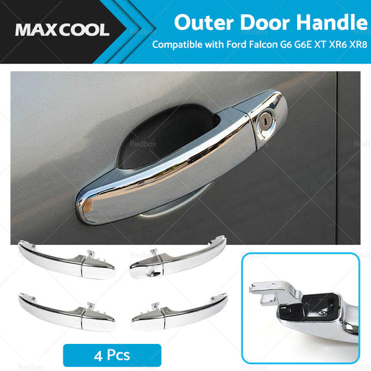 Full Set 4PCS Outer Door Handle Chrome Suitable For Ford FG Falcon G6 XT XR6 XR8-0
